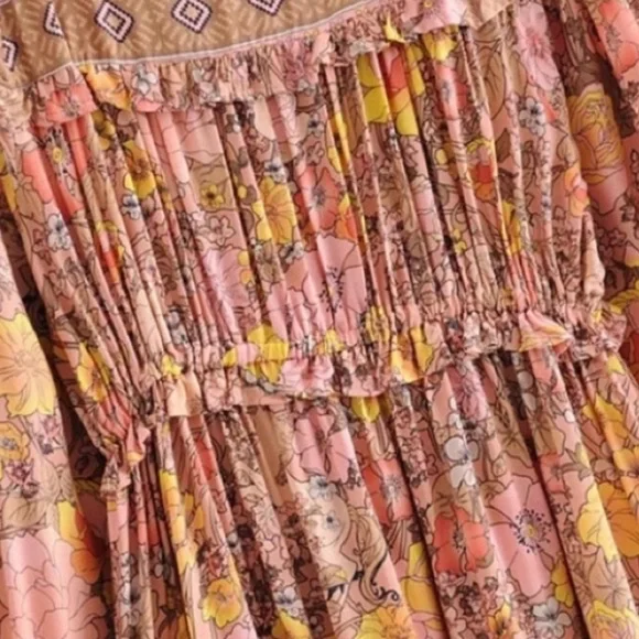 NWT Wild Horses Gypsy Boho Festival, Bohemian Babydoll Mini Dress “Amethyst” - Picture 8 of 9